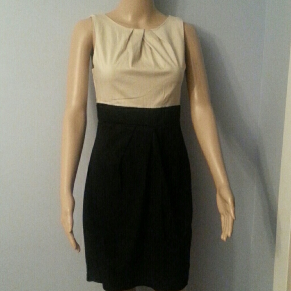 Tan and black dress